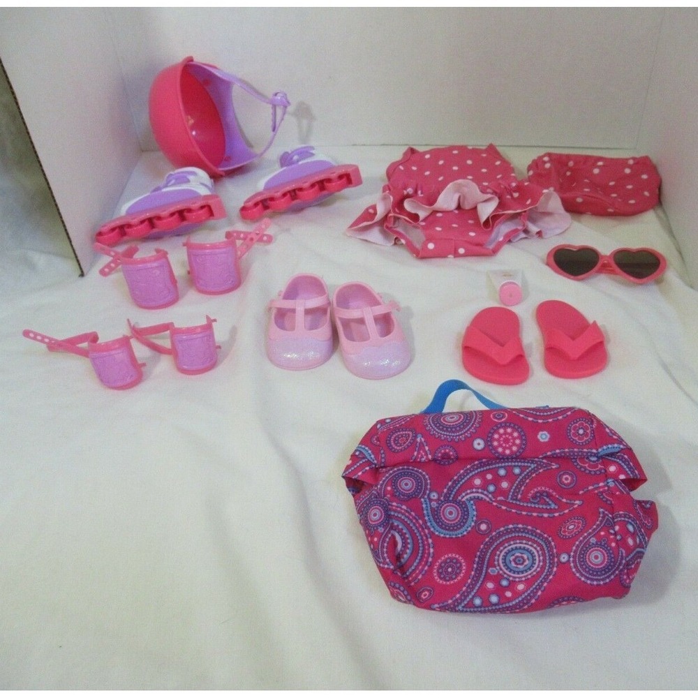 New York doll Collection rollerblades skating set swimsuit shoes for 18" dolls